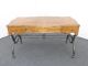 Gorgeous Writing Desk By Schnadig W Ornate Metal Scrolled Base Burl Wood Onlay Post-1950 photo 2