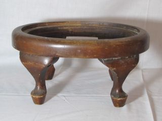 Antique Wooden Oval Gout Stool,  Foot Stool photo