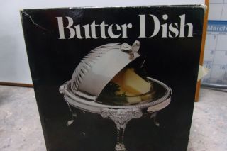 Vintage Leonard Silverplate Domed Butter Or Caviar Dish Server W Lion Feet photo