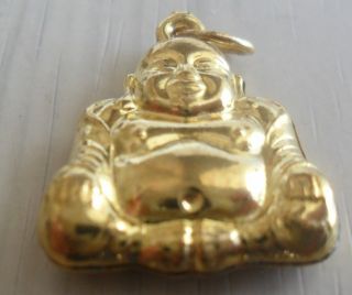 Vintage Exotic Chinese Handmade Gilt Miao Silver Buddha Necklace Pendant photo