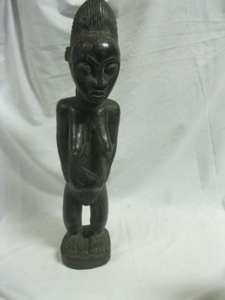 African Wood Carved Woman Female Fertility Tribal Statue Figure Art Antique photo