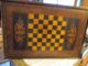 Vintage Marquetry Inlaid Wood Tray Doubled Sided Checkerboard 29 