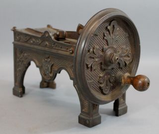 Antique 19thc Country Store Mechanical Cast Iron Tobacco Leaf Shredder Cutter,  N photo