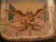 Antique Beveled Glass Casket Box Silk Tufted Pillow Eagle Flag E.  Pluribus Unum Other Antiquities photo 5