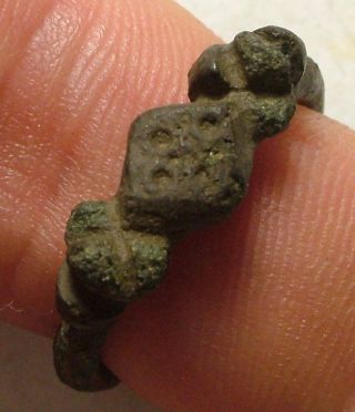 Rare Ancient Roman Soldiers Ring Gambling Die Artifact Size 10.  5 Us photo