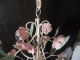 Vtg Petite Italian Tole - Toleware Chandelier Swag - White & Pink Flowers Adorable Chandeliers, Fixtures, Sconces photo 4