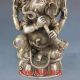 Tibet Silver Bronze Tibetan Buddhism Elephants Head Wealth Buddha W Horn Statue Buddha photo 3