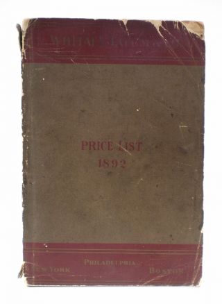 1892 Price List Whitall,  Tatum & Co.  Druggist ' S,  Chemist ' S,  Perfumer ' S Glassware photo