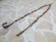Primitive Antique 18th C Wrought Iron Hearth Chain Trammel Forged 2 Hearth Ware photo 1