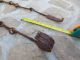 Primitive Antique 18th C Wrought Iron Hearth Chain Trammel Forged 2 Hearth Ware photo 2