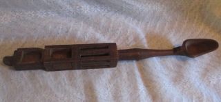 Wooden Primitive Carved Long Handled Spoon/scoop/measure photo