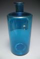 Antique Blown Turquoise Apothecary Bottle Elixir : Dentrific.  No Stopper Bottles & Jars photo 2