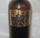 Antique Brown Glass Apothecary Bottle W Curved Glass Label Cover Bottles & Jars photo 1