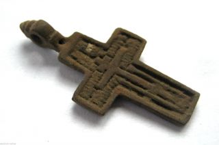 Circa.  1500 A.  D British Found Tudor Period Bronze Cross Pendant.  Vf State photo