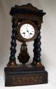 French Clock Ebonized Wood Japy Freres 4 Columns Rich Ornamented Pendulum Clocks photo 7