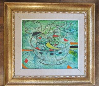 Fine Modern Italian Oil On Board Stillife Painting By Lazzaro Donati 1968 photo