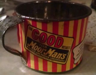 Moormans Cow Mintrate Advertising Tin Cup photo
