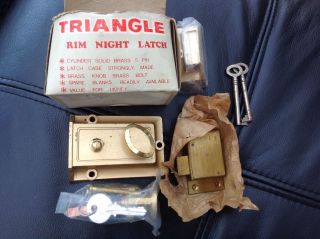 Vintage Solid Brass Rim Night Latch photo