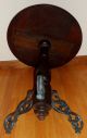 Antique Victorian Walnut Pedestal Cafe Table With Cast Iron Tripod Base C.  1870 1800-1899 photo 9