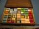 Old Oak Cabinet Full Of Thread And Ribbon 1900-1950 photo 9
