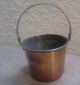 Vintage Small Copper Brass Metal Primitive Bucket Scuttle Swing Bale Handle Primitives photo 2