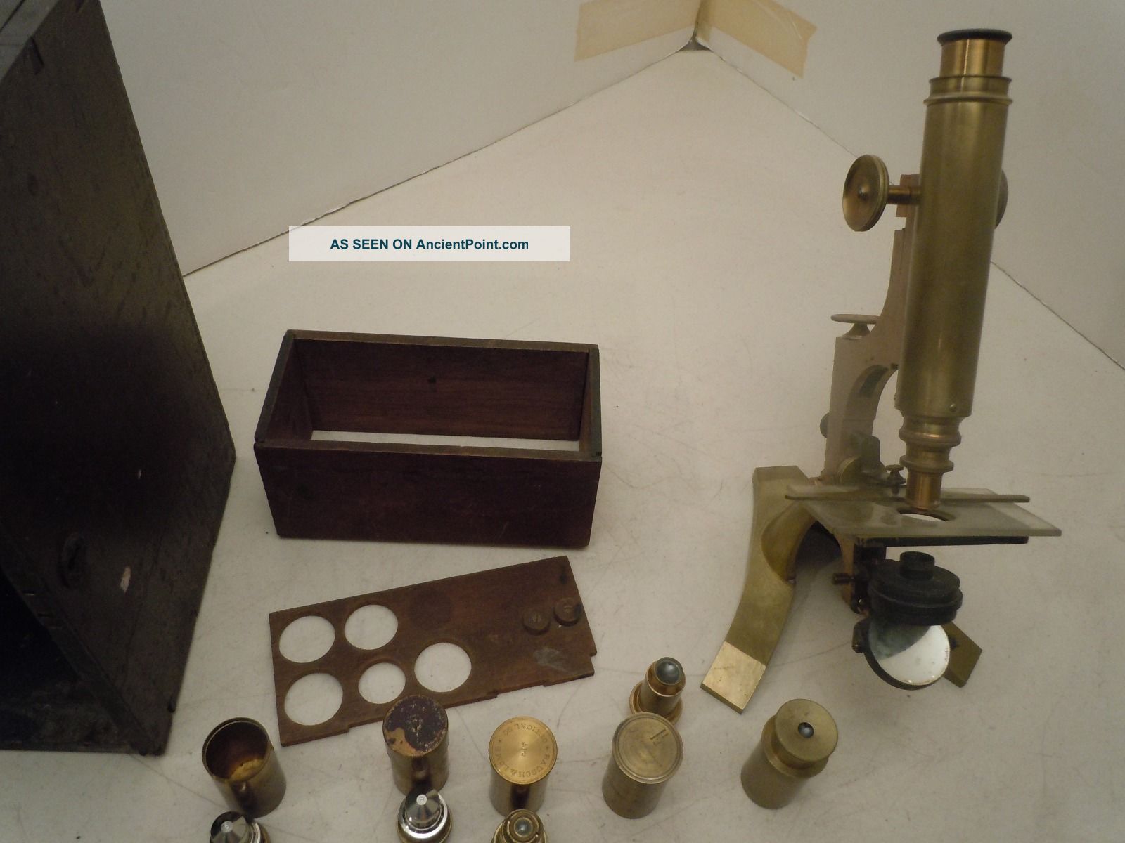Antique Microscope Byj.  Zentmayer Phila.  In Case And Lenses Microscopes & Lab Equipment photo