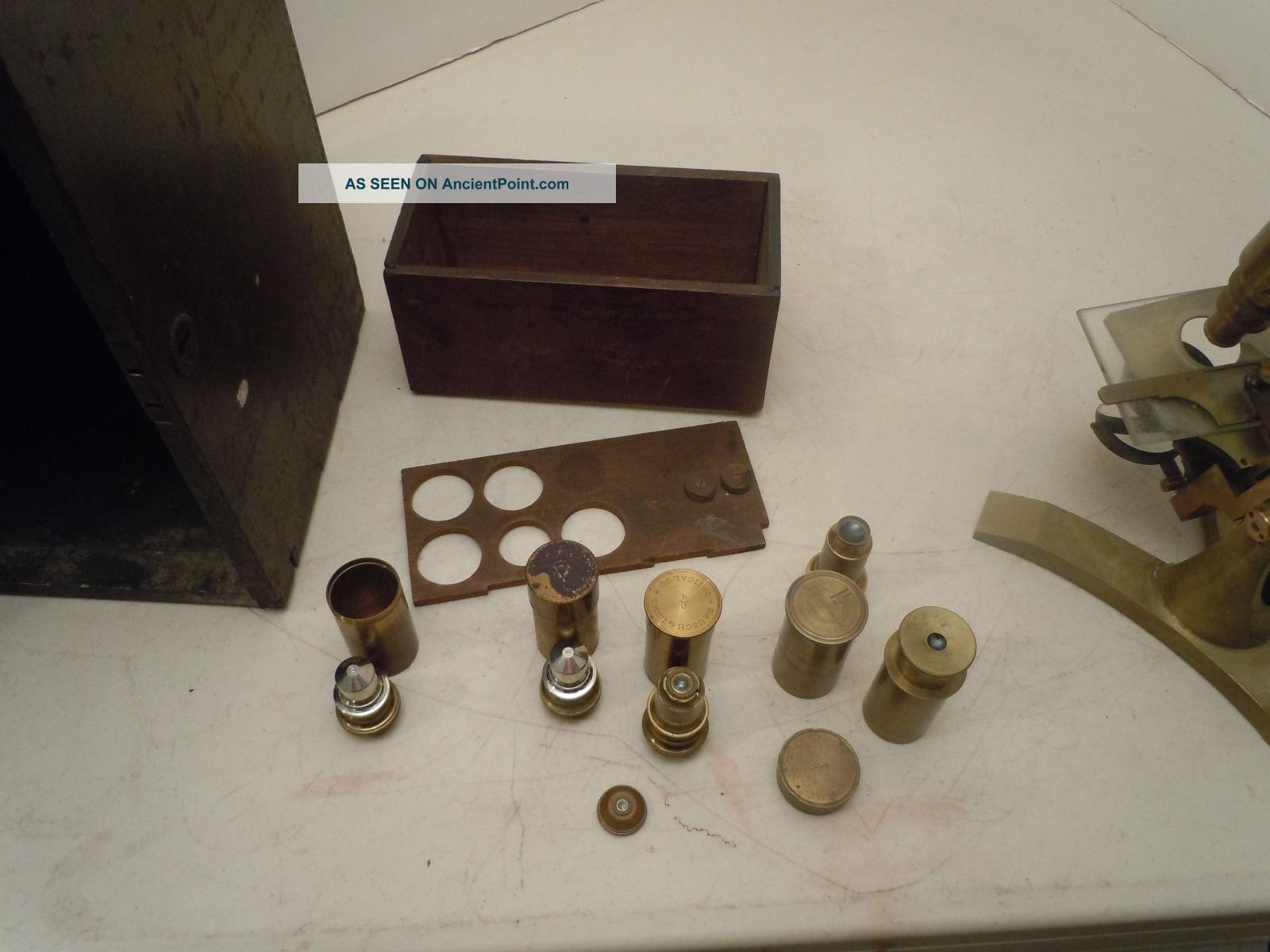 Antique Microscope Byj. Zentmayer Phila. In Case And Lenses