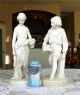 Pair Lg Victorian Copeland White Bisque Figurines Young Boy & Woman Figurines photo 5