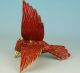 Asian Chinese Old Red Cloisonne Hand Painting Bird Statue Pendant Netsuke Statues photo 1