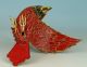 Asian Chinese Old Red Cloisonne Hand Painting Bird Statue Pendant Netsuke Statues photo 4