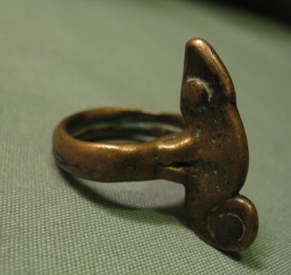 Senufo Ivory Coast Bronze/brass Divination Ring Chameleon 19th - 20th C photo