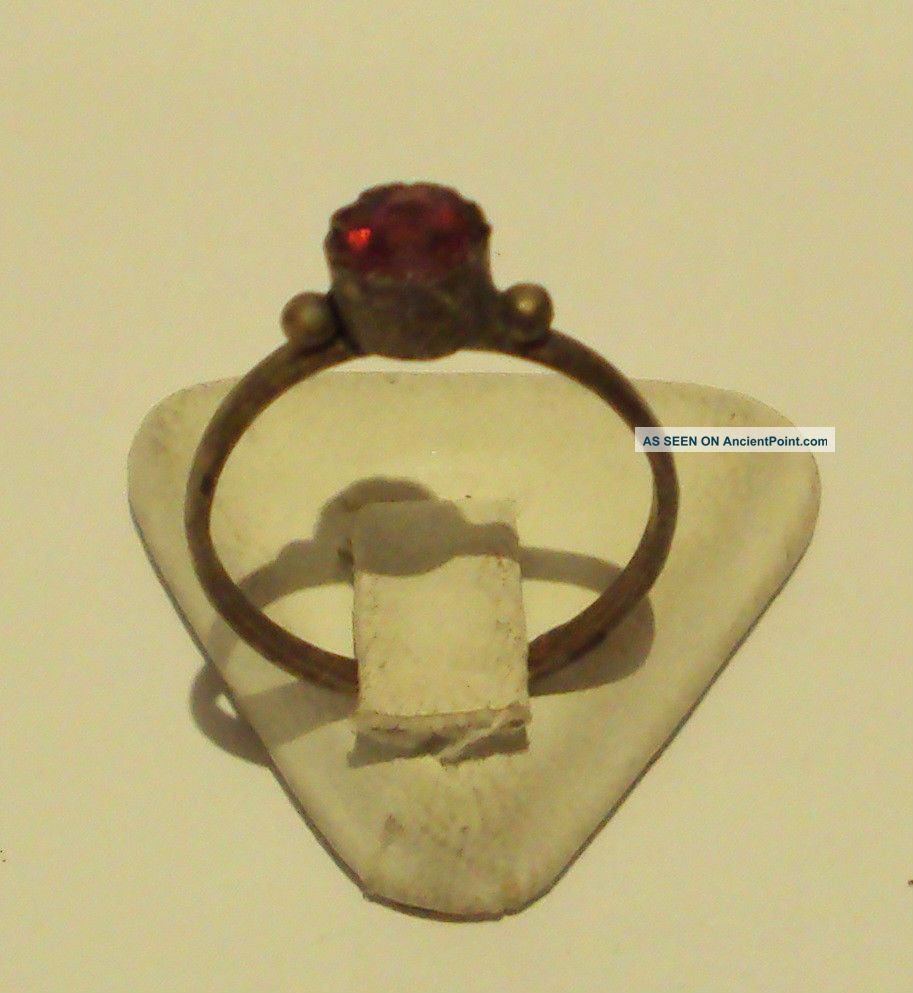 Vintage Bronze Ring With Red Stone From The Early 20th Century 969 Other Antiquities photo