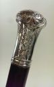 Antique,  19th Century Victorian,  Sterling Silver Head,  Ebony Cane/ Walking Stick Victorian photo 2