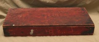 Antique Vintage Primitive Painted Rectangular Wood Box 17 1/2 