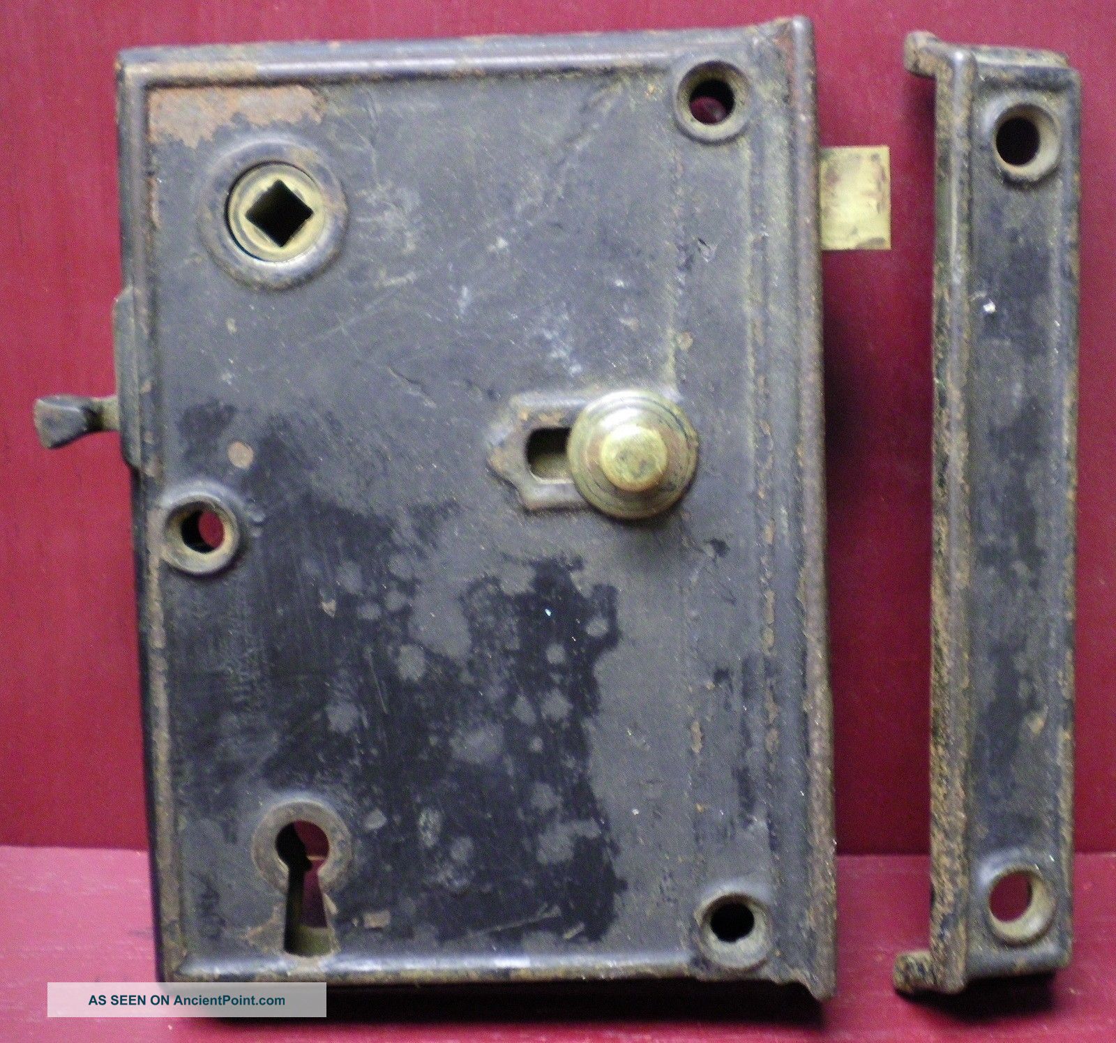 Antique Norwalk Rim Lock 6 3/8” X 4 ½” 011 Locks & Keys photo