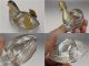 Wako Mandarin Duck Glass & Silver Seasoning Container Ginza Japanese Other Japanese Antiques photo 4