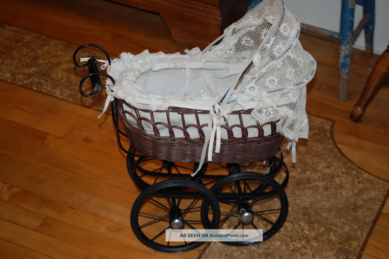 Victorian Style Brown Wicker Doll Buggy/ Carriage. Baby Carriages & Buggies photo