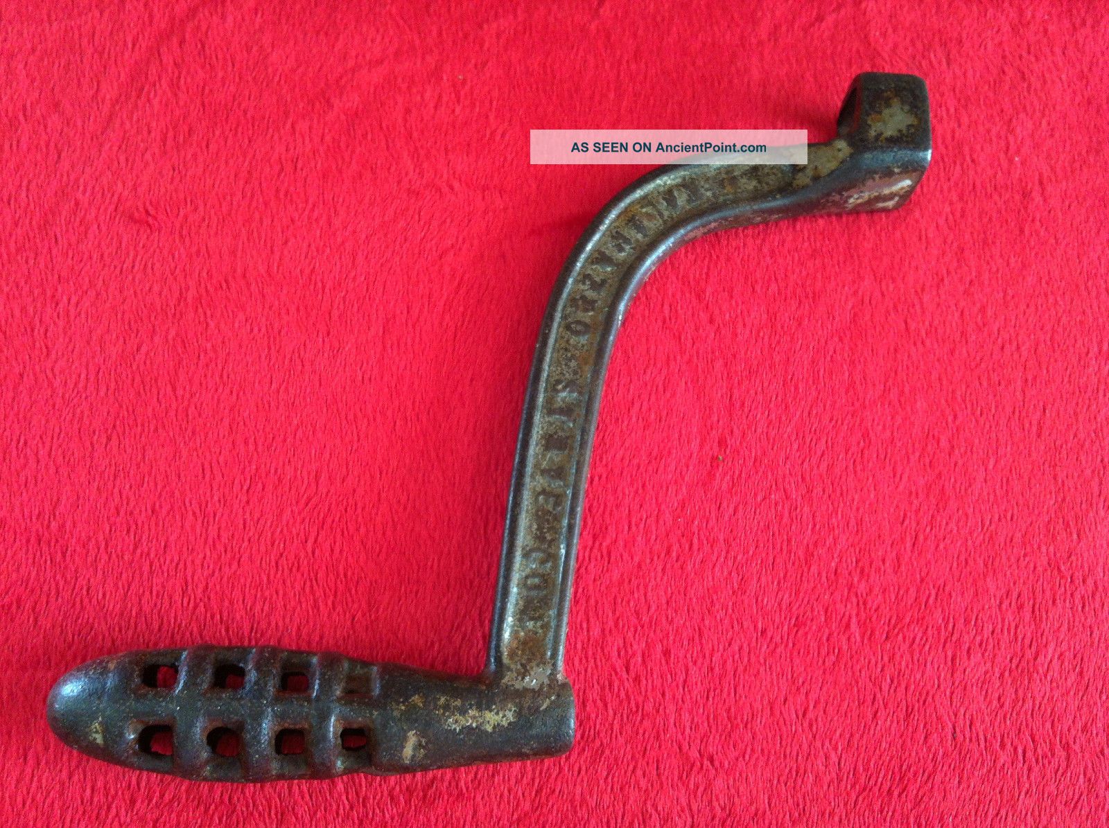 Antique Cast Iron Wood Stove Burner Handle Kalamazoo Co. Stoves photo