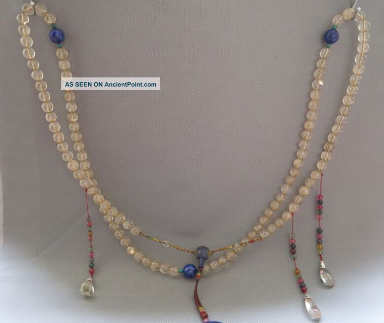Ancient Chinese Crystal Bead Mandarin Court Necklace Long 47 Inch Necklaces & Pendants photo