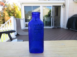 Antique/vintage Unusual Cobalt Blue Poison Bottle Reese Chem.  Co photo