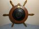 Vintage Very Small Ships Wheel Barometer Taylor Baroguide Wood & Brass Wheels photo 1