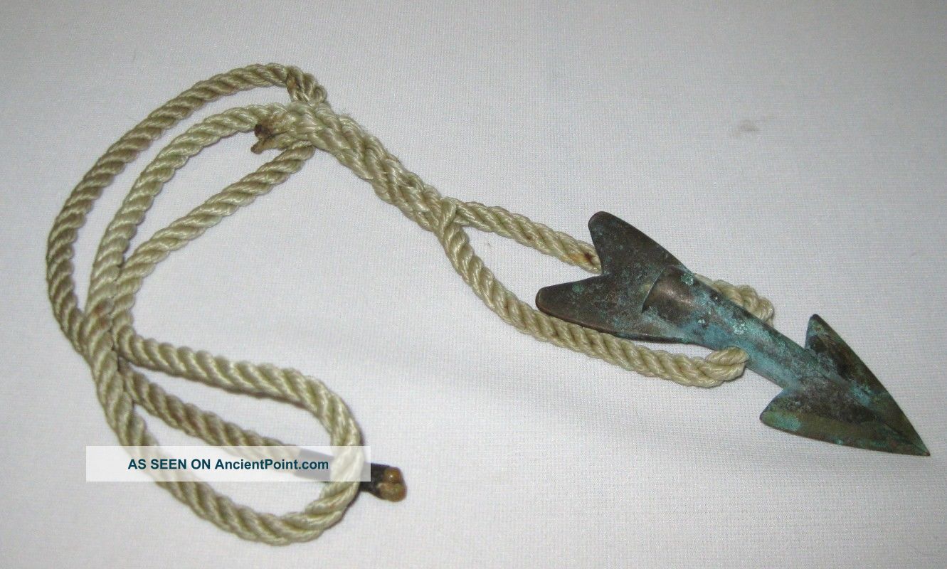 Antique Vintage Bronze Swordfish Tuna Harpoon With Rope Cable Harpoons photo