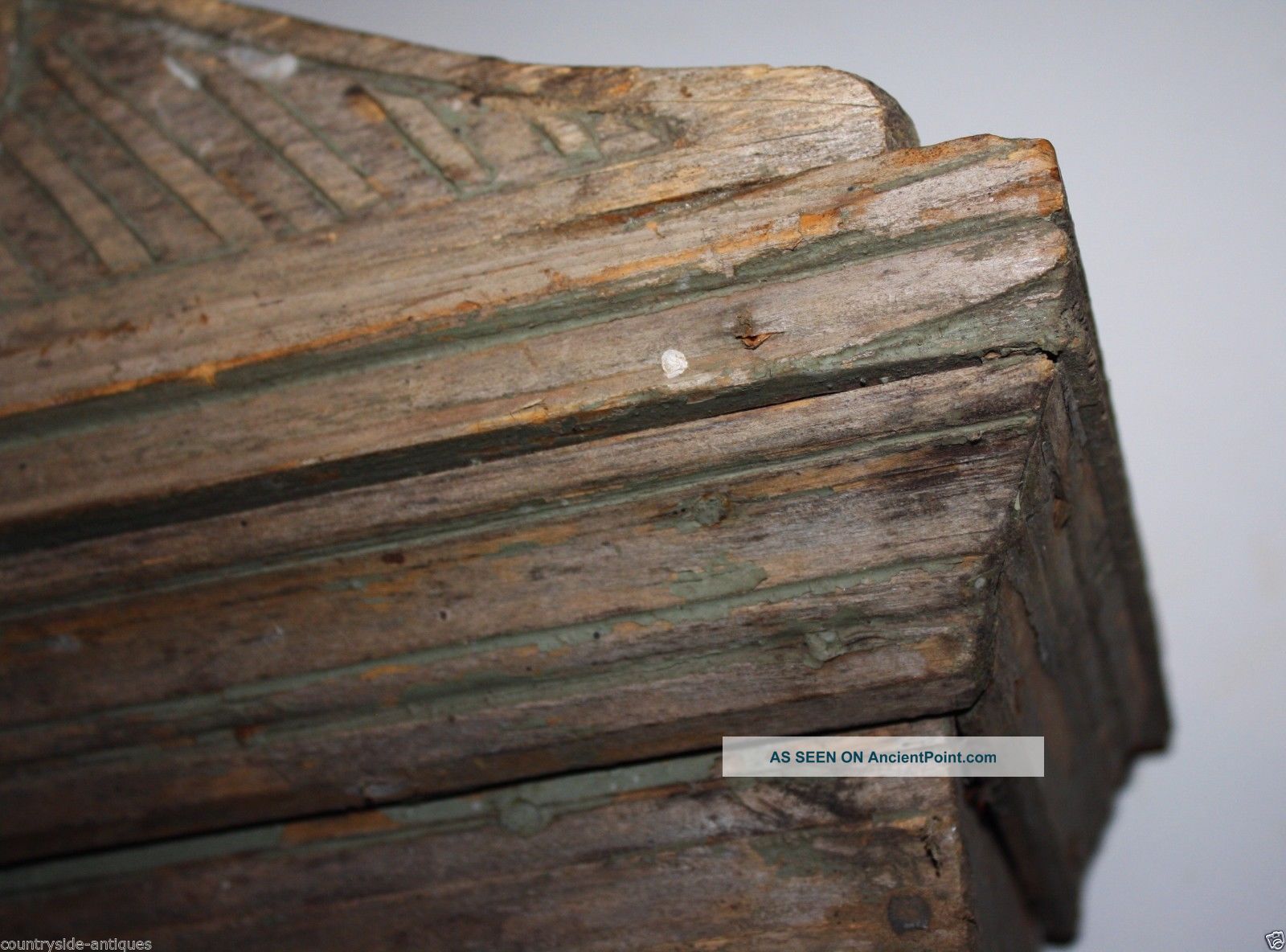 Antique Country Primitive Wooden Towel Rack, Holder, Shelf, Old Paint