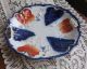 Antique Porcelain Gilt Embossed Branch Rim Acorn Brushstroke Flow Blue ? Plate Platters & Trays photo 1