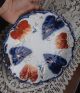 Antique Porcelain Gilt Embossed Branch Rim Acorn Brushstroke Flow Blue ? Plate Platters & Trays photo 8