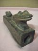Pre - Columbian Native American Indian Carved Stone Hopewell Dual Frog Effigy Pipe The Americas photo 2