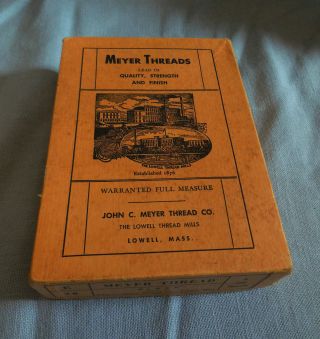 Ca 1876 Advertising Cardboard Meyer Thread Box photo