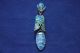 Antique Chinese Cicada Sterling Silver Needle Case Chatelaine Enamel Qing Period Amulets photo 2