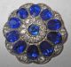 Spectacular Early 20th Century Large Jeweled Button With Cobalt Blue And White Buttons photo 1