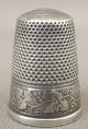 Antique French Grapevine Leaves Band Sterling Silver Thimble Thimbles photo 1